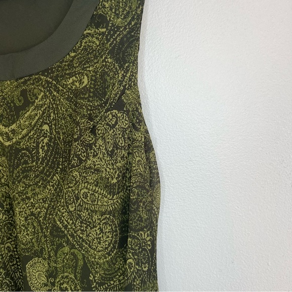 Studio I Sleeveless Maxi Dress Paisley Olive Green Sz 8 Flowy Romantic Y2K 90s - Picture 5 of 15